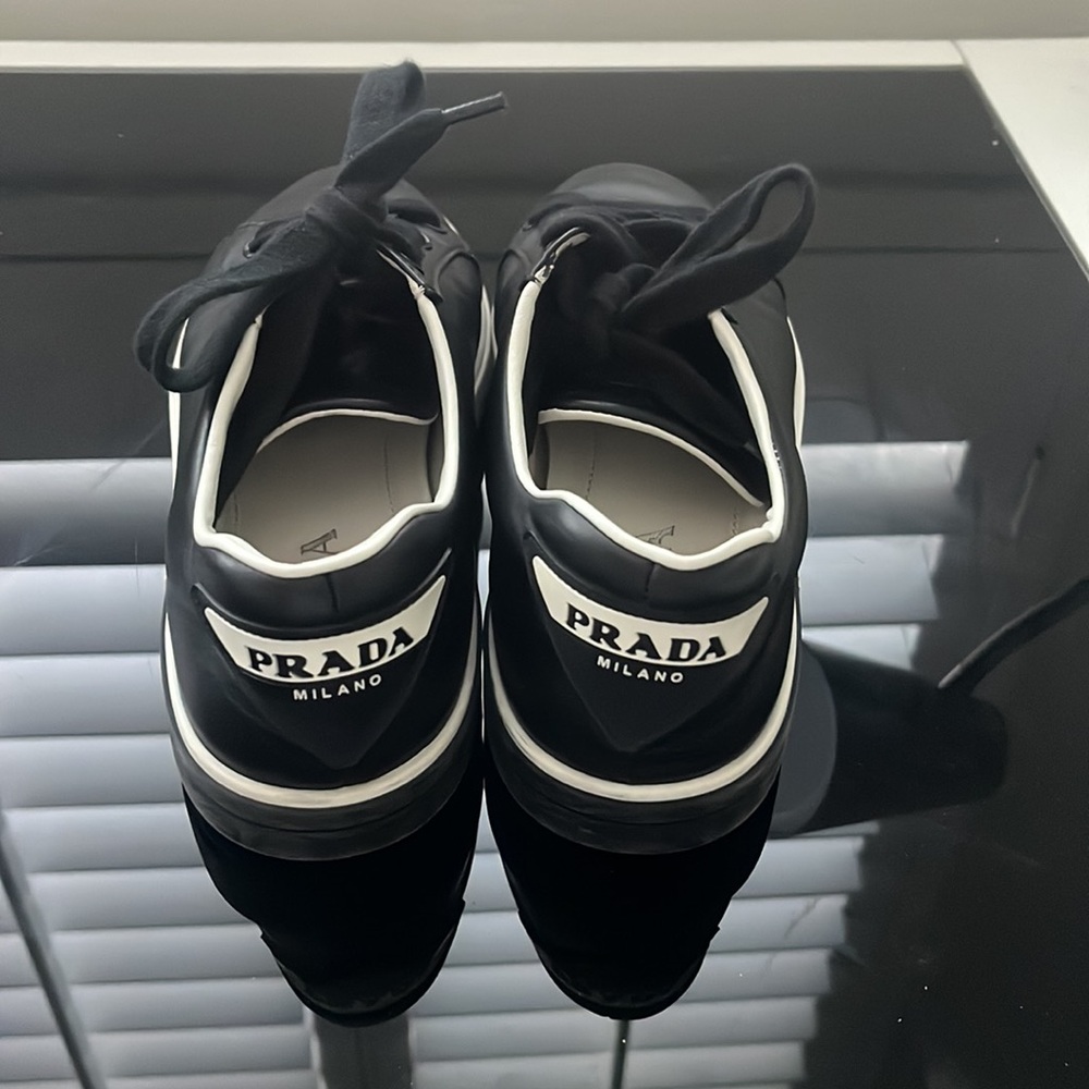 AUTHENTIC Prada sneakers - used womens black and white